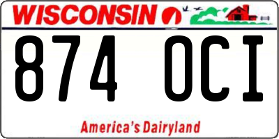 WI license plate 874OCI