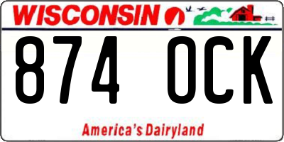 WI license plate 874OCK