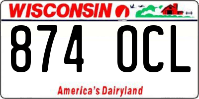 WI license plate 874OCL