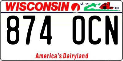 WI license plate 874OCN