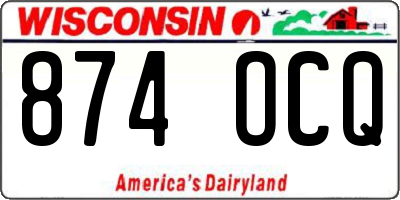 WI license plate 874OCQ
