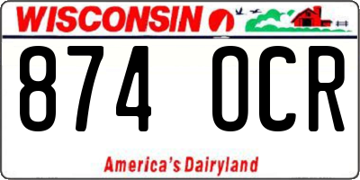 WI license plate 874OCR