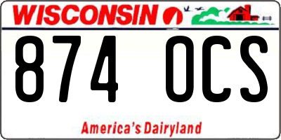 WI license plate 874OCS