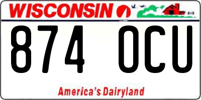 WI license plate 874OCU
