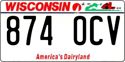 WI license plate 874OCV