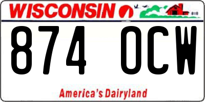 WI license plate 874OCW