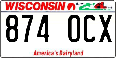 WI license plate 874OCX