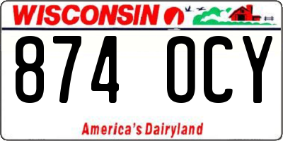 WI license plate 874OCY