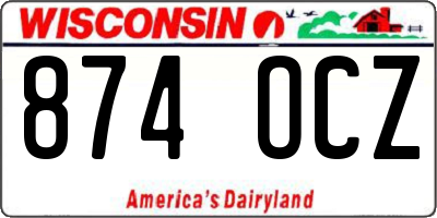 WI license plate 874OCZ