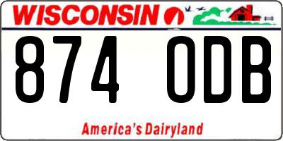 WI license plate 874ODB