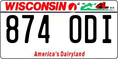 WI license plate 874ODI