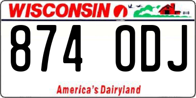 WI license plate 874ODJ