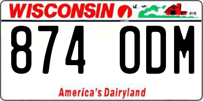 WI license plate 874ODM
