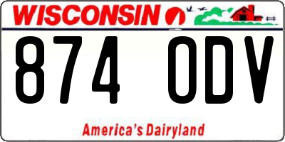 WI license plate 874ODV