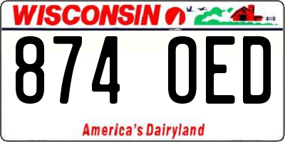 WI license plate 874OED
