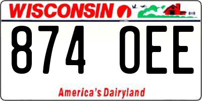 WI license plate 874OEE