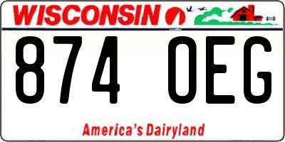 WI license plate 874OEG