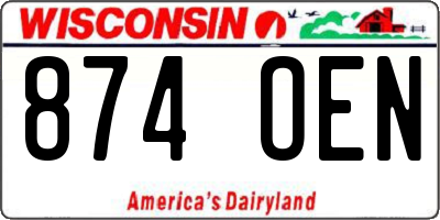 WI license plate 874OEN