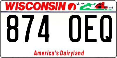 WI license plate 874OEQ