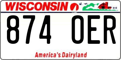 WI license plate 874OER