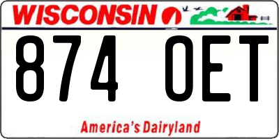 WI license plate 874OET