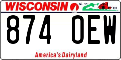 WI license plate 874OEW