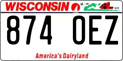 WI license plate 874OEZ