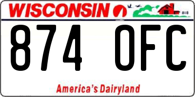 WI license plate 874OFC