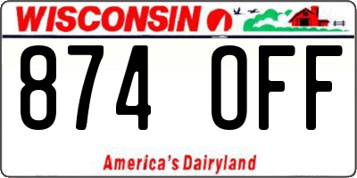 WI license plate 874OFF