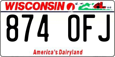 WI license plate 874OFJ