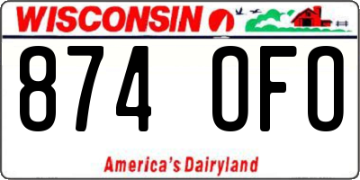 WI license plate 874OFO