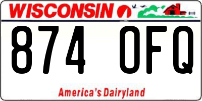 WI license plate 874OFQ