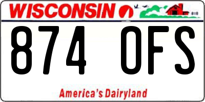 WI license plate 874OFS