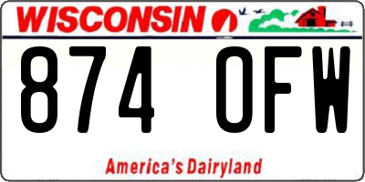 WI license plate 874OFW