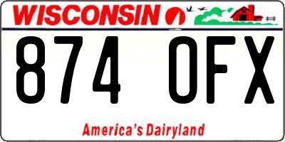 WI license plate 874OFX