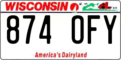 WI license plate 874OFY