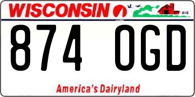 WI license plate 874OGD