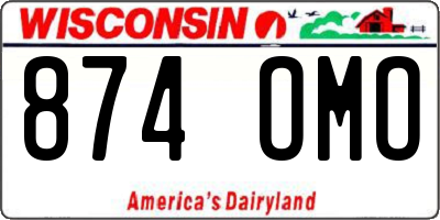 WI license plate 874OMO