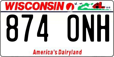 WI license plate 874ONH