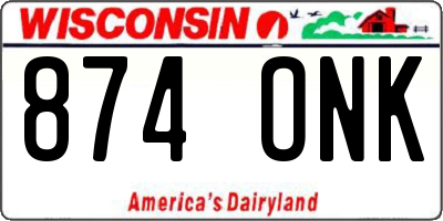 WI license plate 874ONK