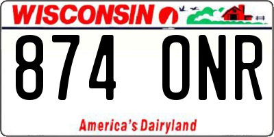 WI license plate 874ONR