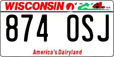 WI license plate 874OSJ