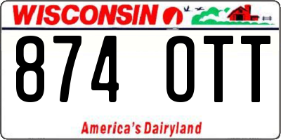 WI license plate 874OTT