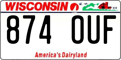 WI license plate 874OUF