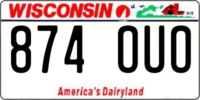 WI license plate 874OUO