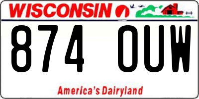 WI license plate 874OUW