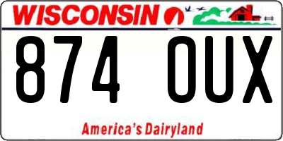 WI license plate 874OUX