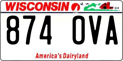 WI license plate 874OVA