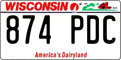 WI license plate 874PDC