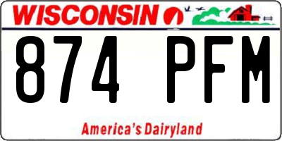 WI license plate 874PFM